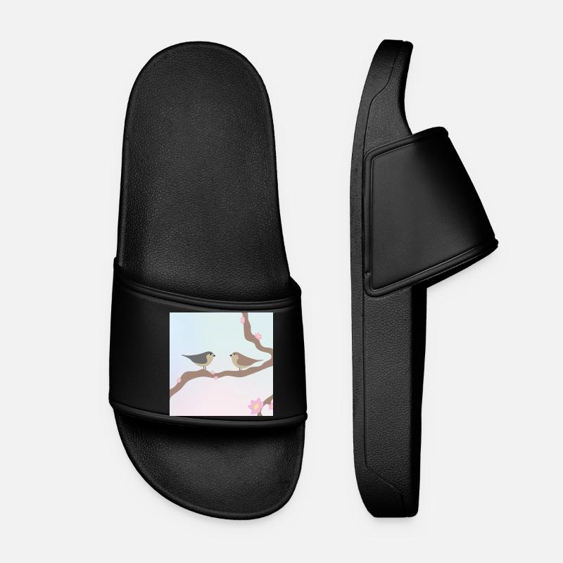 Spring birds - Women’s Pool Sliders - black