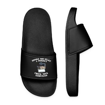 Project Project Manager Funny Sayings Humorous - Women’s Pool Sliders - black - Front