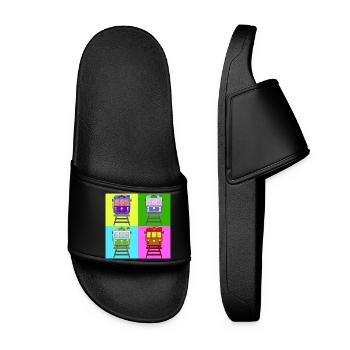 Tram, tram pop art - Women’s Pool Sliders - black - Front