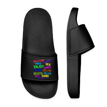 Vacation Relax Holidays Summer Sun Travel - Women’s Pool Sliders - black - Front