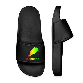 Morocco Rainbow Maps Design / Gift - Women’s Pool Sliders - black - Front