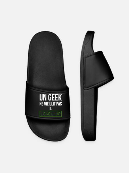 Geek Level (vert) - Claquettes Femme - noir