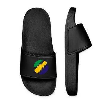 Brazil Colors Flag Flag - Women’s Pool Sliders - black - Front