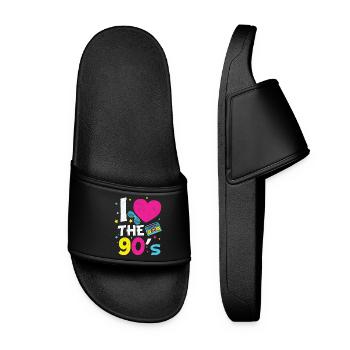 1990's 90S Heart The Nineties - Women’s Pool Sliders - black - Front