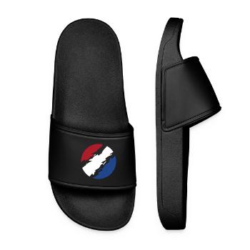 Netherlands Flag Flag Circle - Women’s Pool Sliders - black - Front
