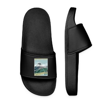 Pyrenees National Park WPA Poster Art Deco - Women’s Pool Sliders - black - Front