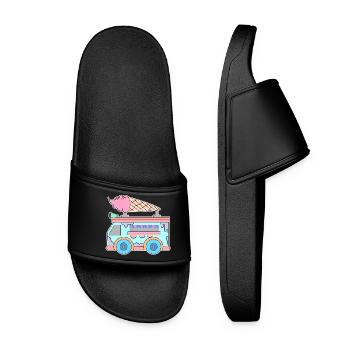 Kids Eiscreme - Frauen Badelatschen - Schwarz - Vorne