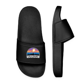 Lausanne Suisse Skyline Vintage Sunset Travel - Claquettes Femme - noir - Devant