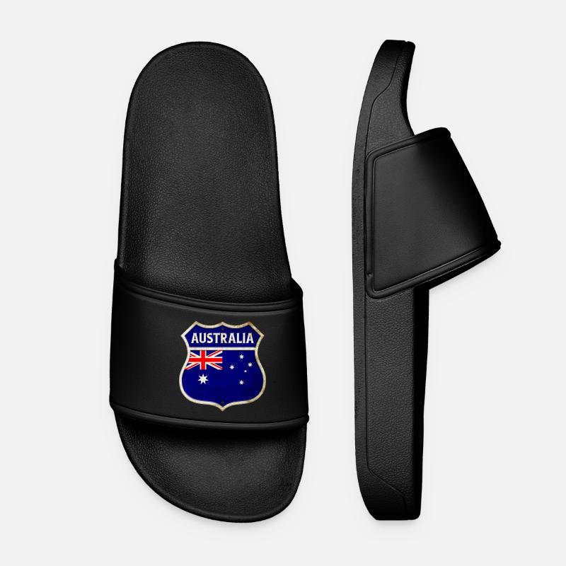 Australien Wappen Flaggen Design - Frauen Badelatschen - Schwarz