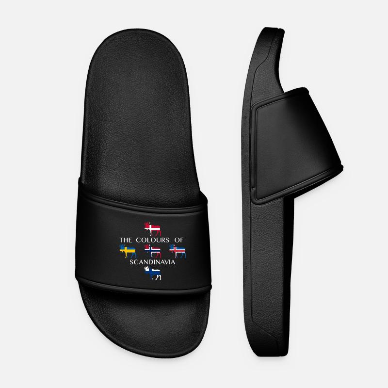 Scandinavia Flags Moose Colors Norway - Women’s Pool Sliders - black
