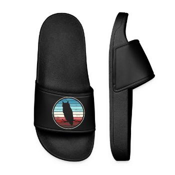 Owl Owls - Women’s Pool Sliders - black - Front