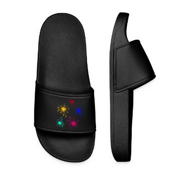 tolle geschenkideen, silvesterfeuerwerk - Frauen Badelatschen - Schwarz - Vorne