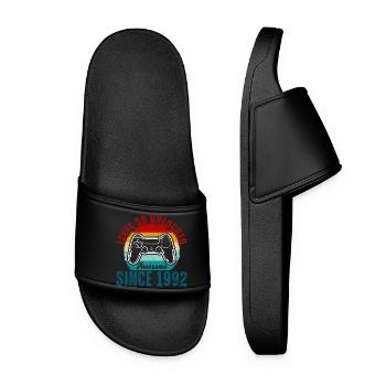 Level 30 Entsperrtes Retro-Controller-Tee - Frauen Badelatschen - Schwarz - Vorne