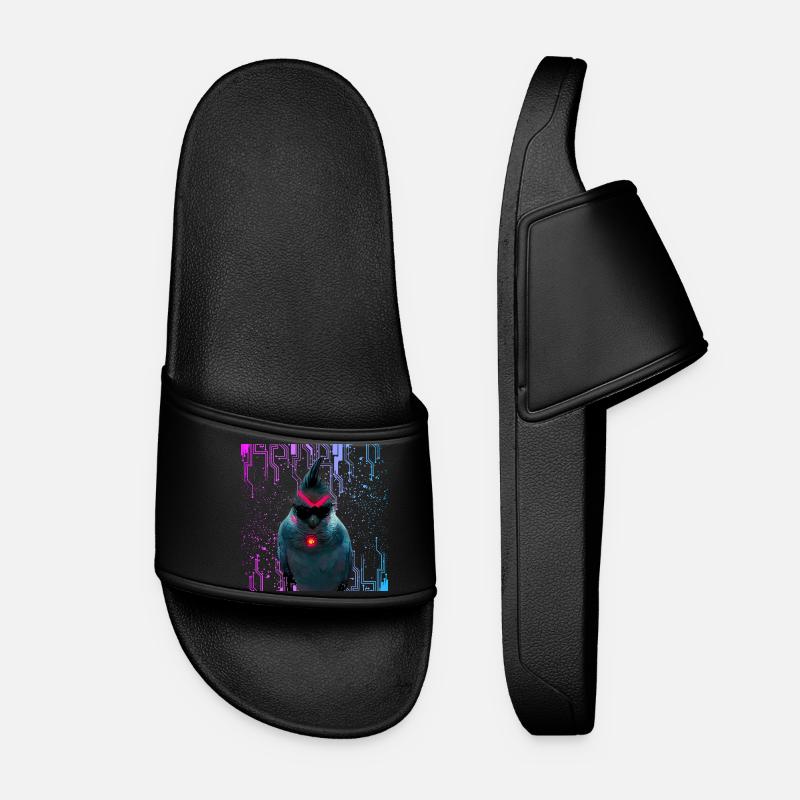 Cyber Nymphensittich Neon Bloom - Frauen Badelatschen - Schwarz