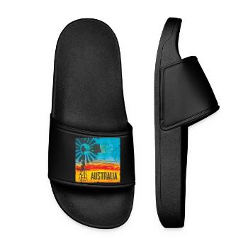 Australien Windrad Vintage Design - Frauen Badelatschen - Schwarz - Vorne