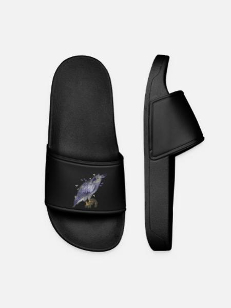 Harpy Eagle – Majestic Bird of Prey Illustration - Women’s Pool Sliders - black