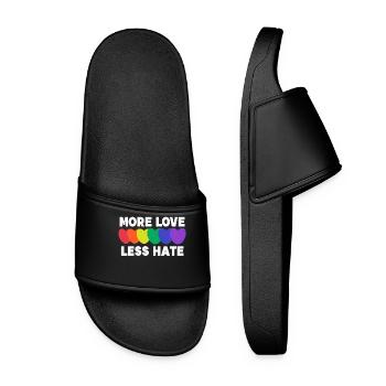 Herz Liebe Statement Lgbt Gleichberechtigung Homo - Frauen Badelatschen - Schwarz - Vorne