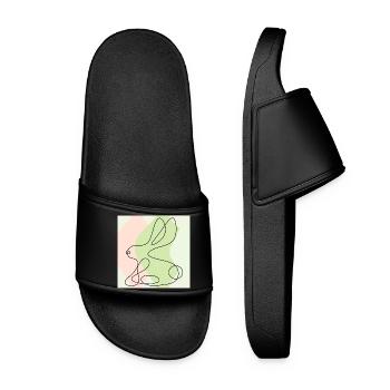 EASTER BUNNY LINE DRAWING - Women’s Pool Sliders - black - Front