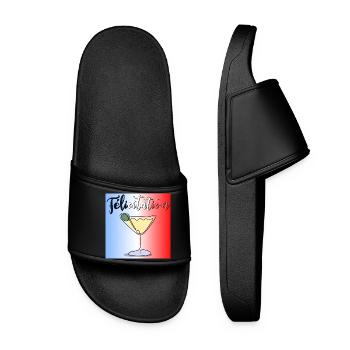 Apéro - Félicitation - France Cocktail - Claquettes Femme - noir - Devant