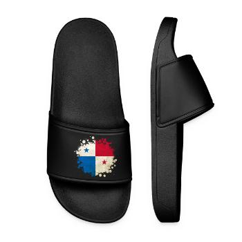 Panama vintage flags blob - Women’s Pool Sliders - black - Front