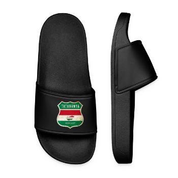 Tatabánya Ungarn Wappen Flaggen Design - Frauen Badelatschen - Schwarz - Vorne