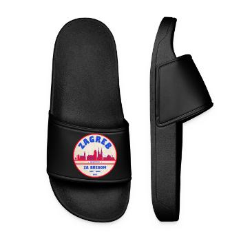 Zagreb Round Logo Skyline Retro - Women’s Pool Sliders - black - Front
