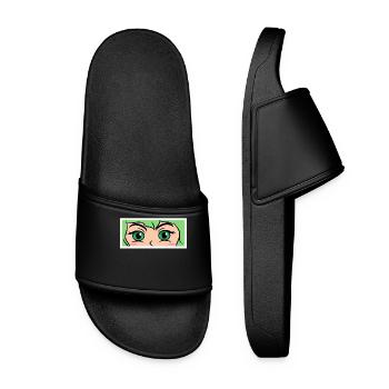 Anime Cartoon Comic Manga Cosplay Nerdy - Women’s Pool Sliders - black - Front