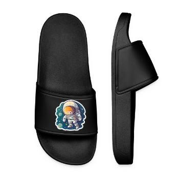 Space Adventure - Frauen Badelatschen - Schwarz - Vorne