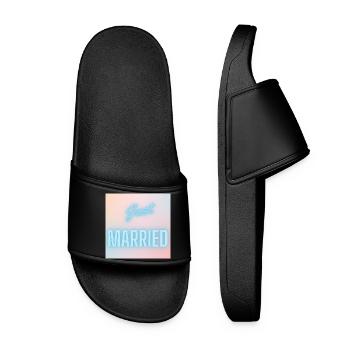 JUST MARRIED,LONG LIVE THE MARIES,EVJF,VALENTINE'S DAY - Women’s Pool Sliders - black - Front
