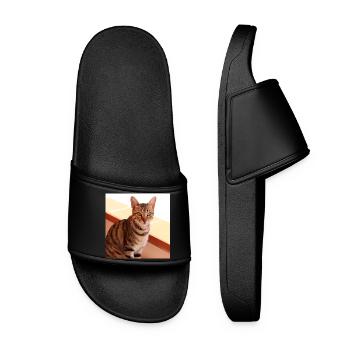 Chat chaton affiche chat carré affiche - Claquettes Femme - noir - Devant