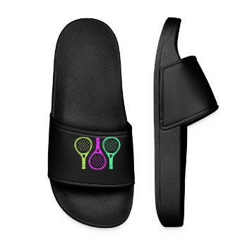 Padel Racket Setback Player Padel Game - Women’s Pool Sliders - black - Front