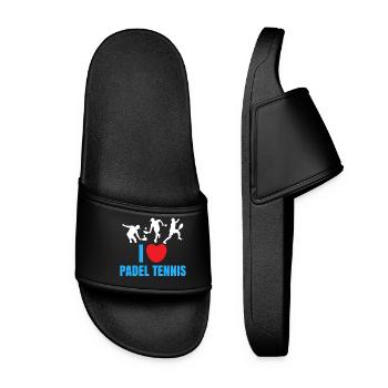 I Love Padel Padel Team Tennis Statement Heart - Claquettes Femme - noir - Devant