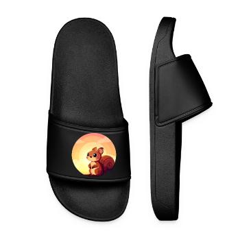 Eichhörnchen Rundes Sunset Design - Frauen Badelatschen - Schwarz - Vorne