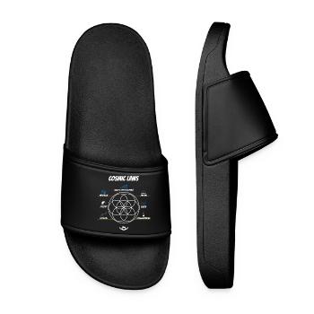 Flower of Life | Hermetic Laws | Karma - Women’s Pool Sliders - black - Front