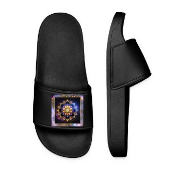 Mandala lotus flower - Women’s Pool Sliders - black - Front