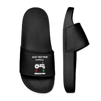 MON TRACTEUR M'APPLLE FAUT QUE J'Y AILLE ! - Claquettes Femme - noir - Devant