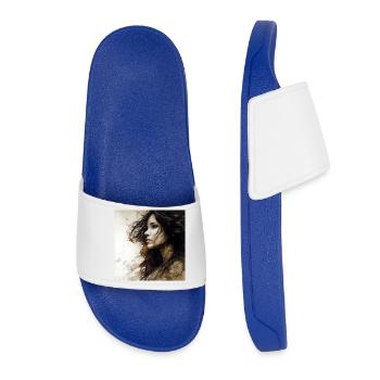 Portrait Woman 01 - Women’s Pool Sliders - royal blue - Front