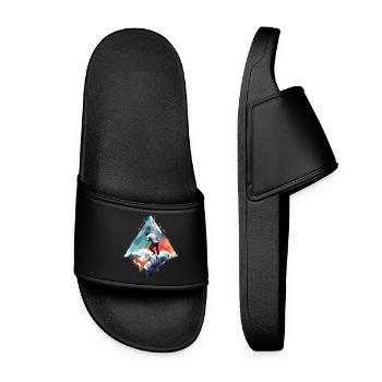 Adventurers on the Geometric Mountain Range - Women’s Pool Sliders - black - Front