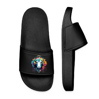 Moutons avec écouteurs Moutons animaux - Claquettes Femme - noir - Devant