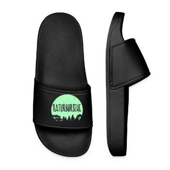 Natur Camping Chillen Wanderer Ferien Statement - Frauen Badelatschen - Schwarz - Vorne