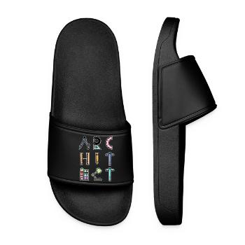 Profession Job Saying Architect Career Supervisor - Women’s Pool Sliders - black - Front