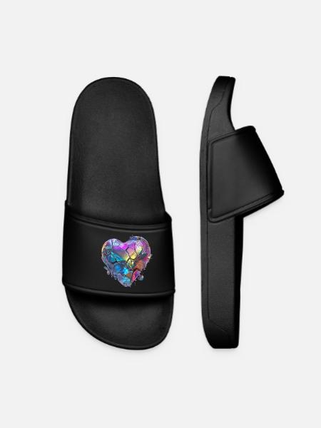 broken heart of stone - Women’s Pool Sliders - black
