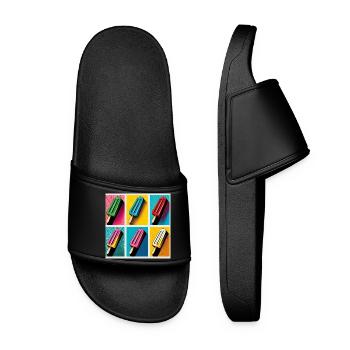 Eis am Stil Popsicle Pop Art II - Frauen Badelatschen - Schwarz - Vorne