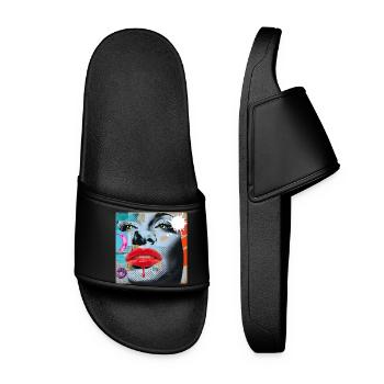 Collage coloré Pop Art - Claquettes Femme - noir - Devant