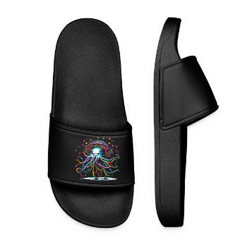 Méduse Chapeau Méduse Animaux Tendance 2024 Coloré - Claquettes Femme - noir - Devant