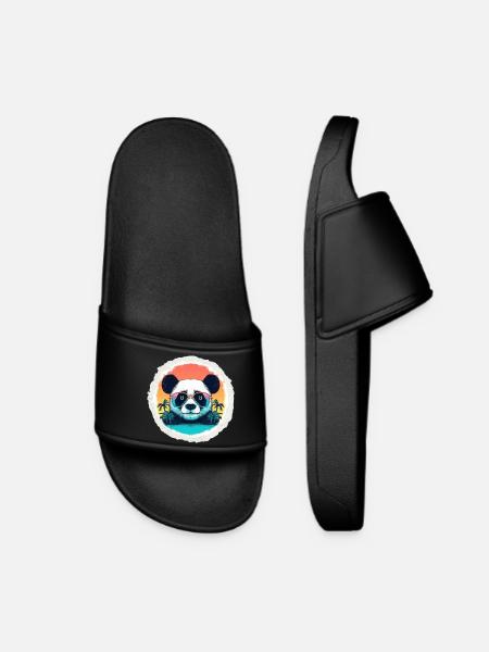 Baby panda in holidays - Women’s Pool Sliders - black