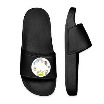 Ballon floral arc-en-ciel assorti pour enfants - Claquettes Femme - noir - Devant