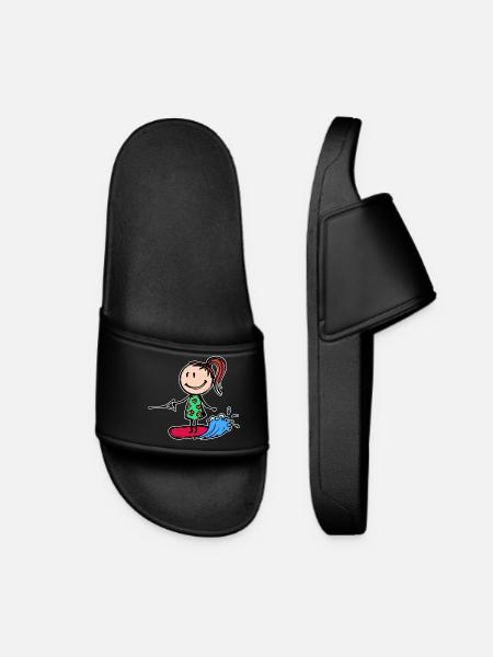 Surfboard Wakeboard Welle Wellenreiten Wassersport - Frauen Badelatschen - Schwarz