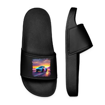 Voiture futuriste aux couleurs du coucher de soleil - Claquettes Femme - noir - Devant