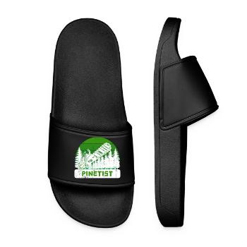Forester, Forest, Tree, Chainsaw, Woodwork, Lumberjack - Women’s Pool Sliders - black - Front